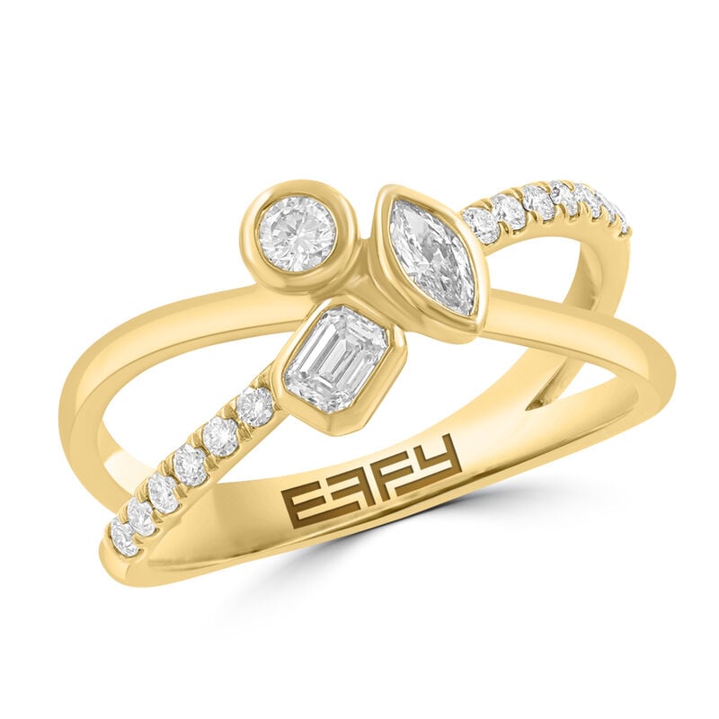 Lab Grown Diamond Bypass Ring in 14k Yellow Gold image number null